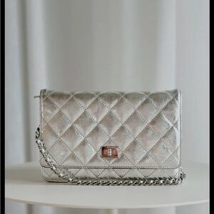 CHANEL Reissue 2.55 WOC Metallic Silver